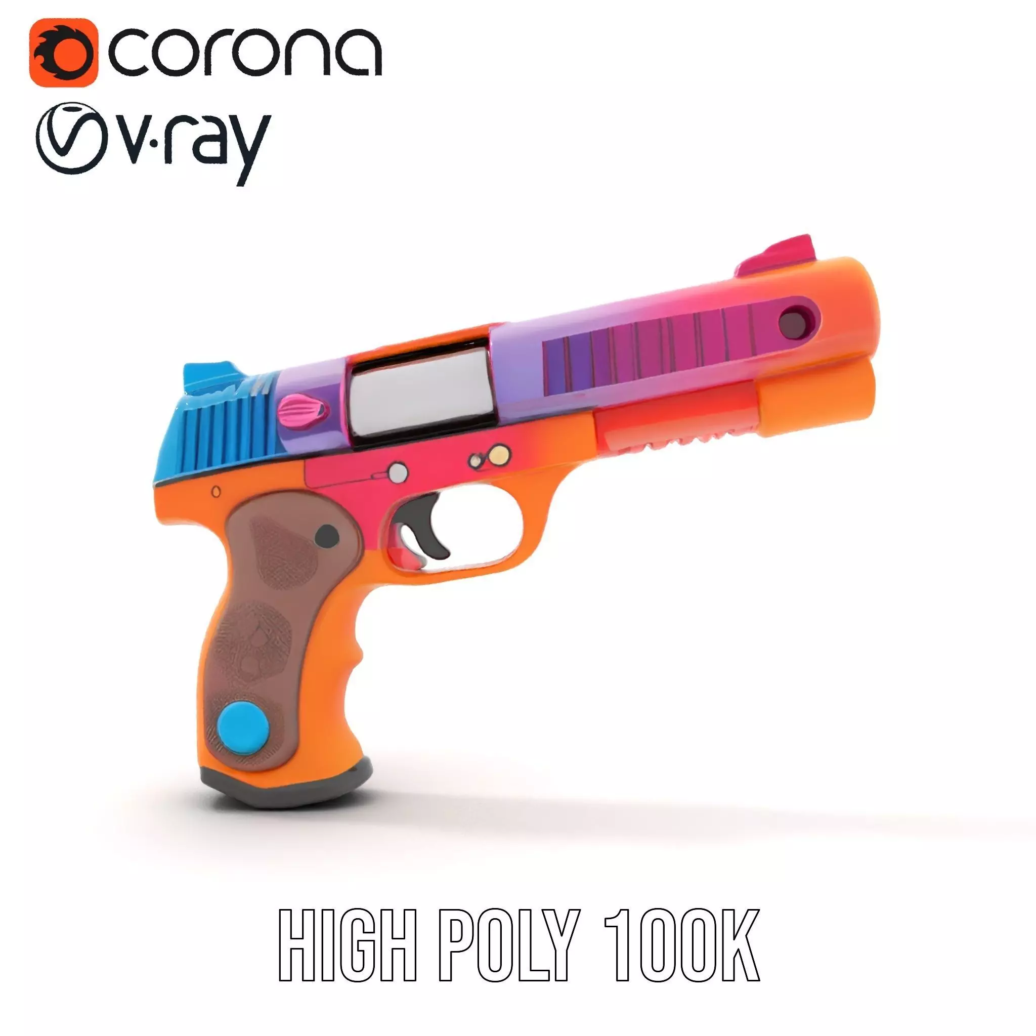 Vibrant Toy Blaster model pack Low-poly 3D model_26