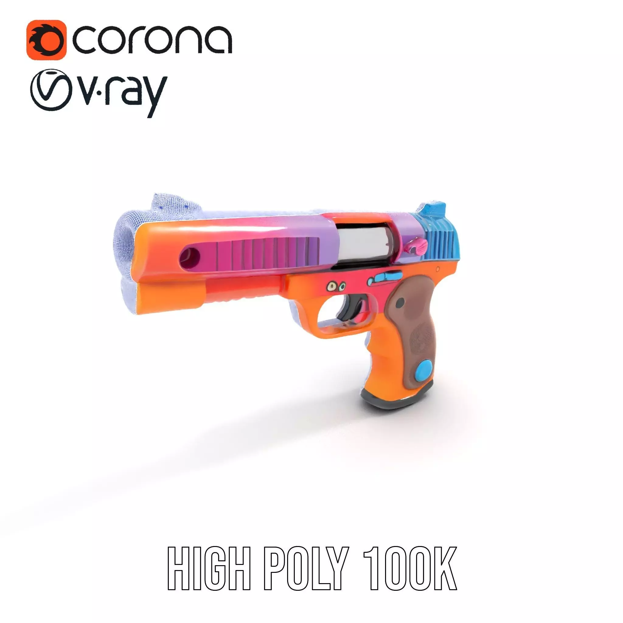 Vibrant Toy Blaster model pack Low-poly 3D model_32