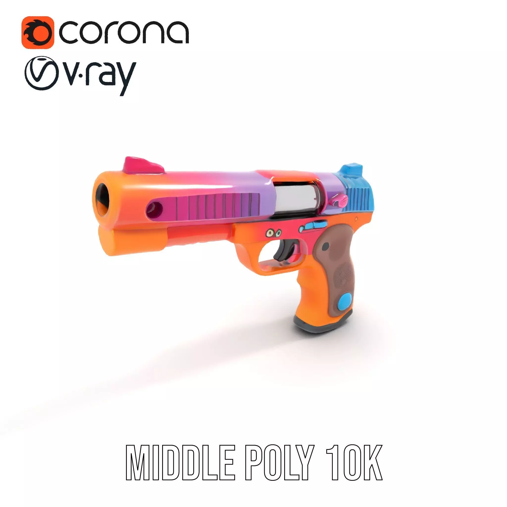 Vibrant Toy Blaster model pack Low-poly 3D model_7