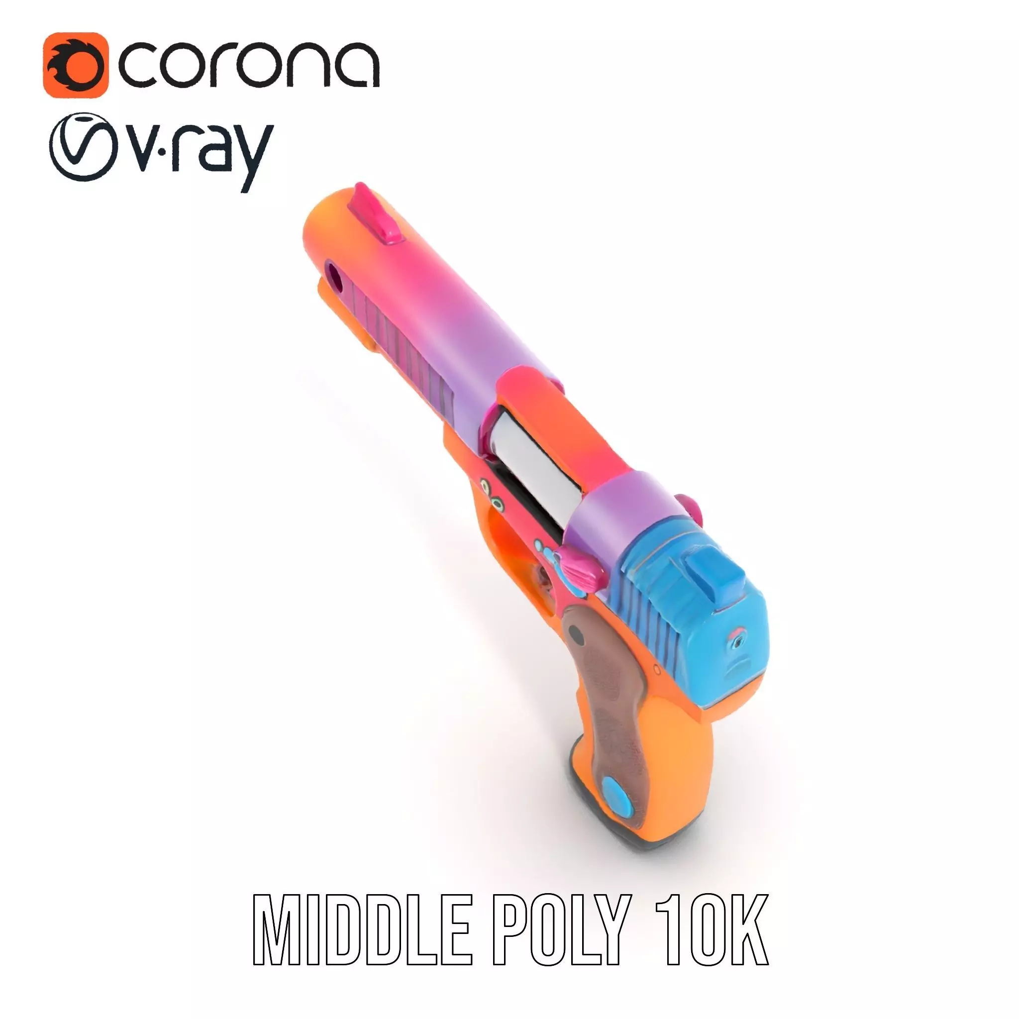 Vibrant Toy Blaster model pack Low-poly 3D model_13