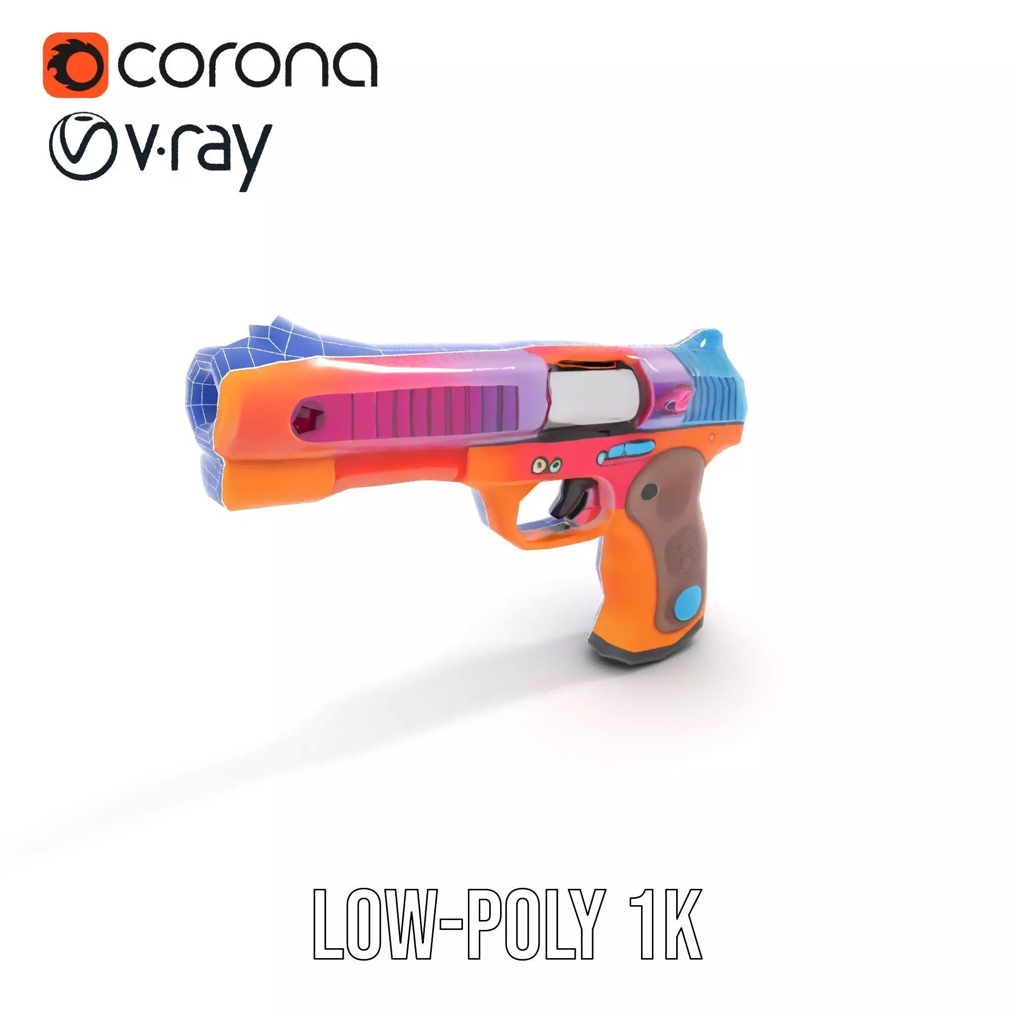 Vibrant Toy Blaster model pack Low-poly 3D model_14