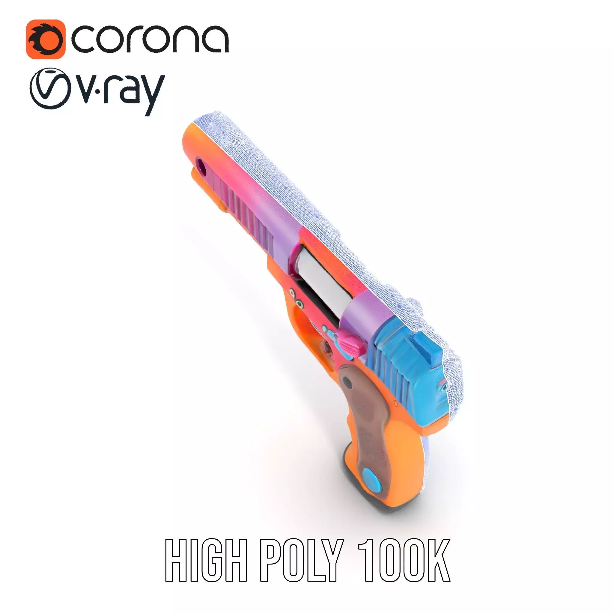 Vibrant Toy Blaster model pack Low-poly 3D model_23