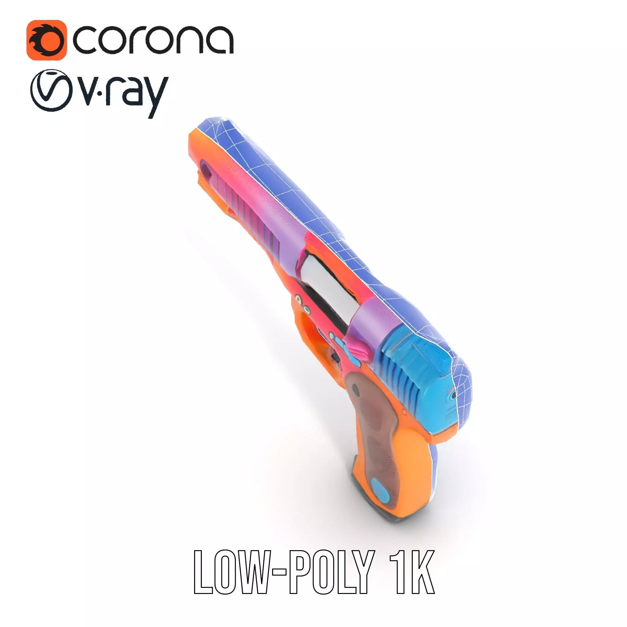 Vibrant Toy Blaster model pack Low-poly 3D model_25