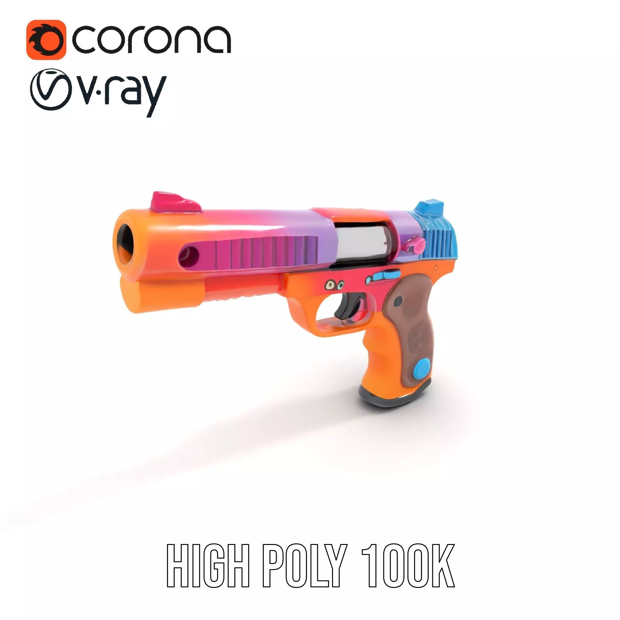Vibrant Toy Blaster model pack Low-poly 3D model_18