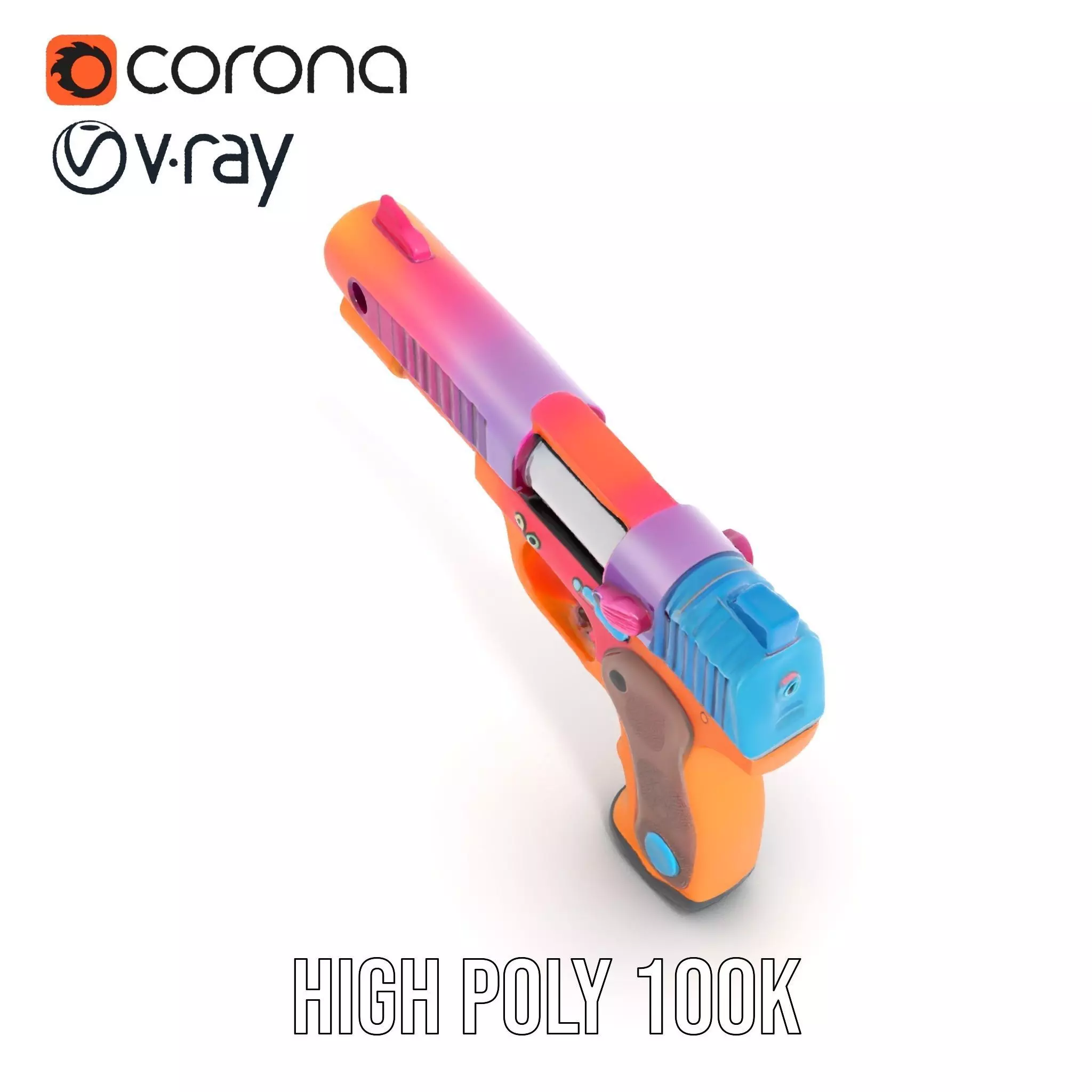 Vibrant Toy Blaster model pack Low-poly 3D model_33