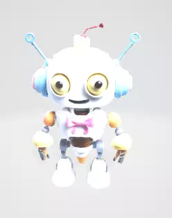 Cute Ice Cream Robot Cartoon Character 3D Model Low-poly 3D model