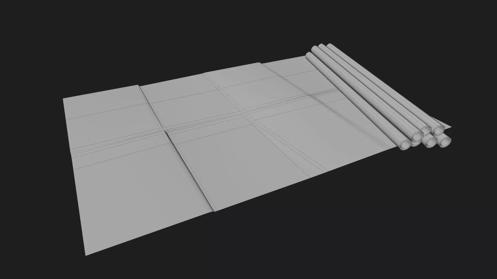 old architectural building plan blueprint 3d model Low-poly 3D model_8