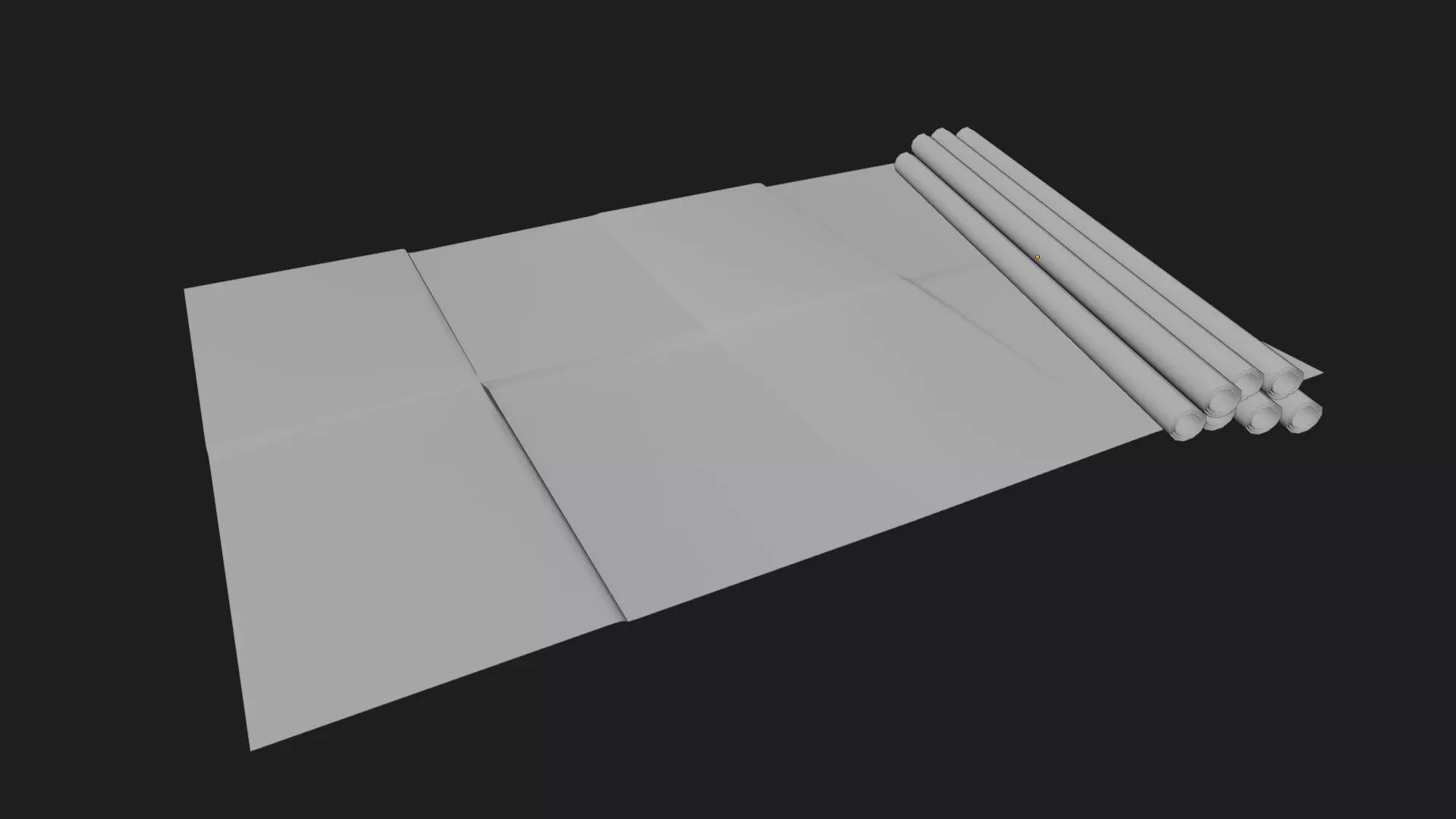 old architectural building plan blueprint 3d model Low-poly 3D model_7