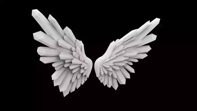 Crystal Shard Wings 3D Print Model