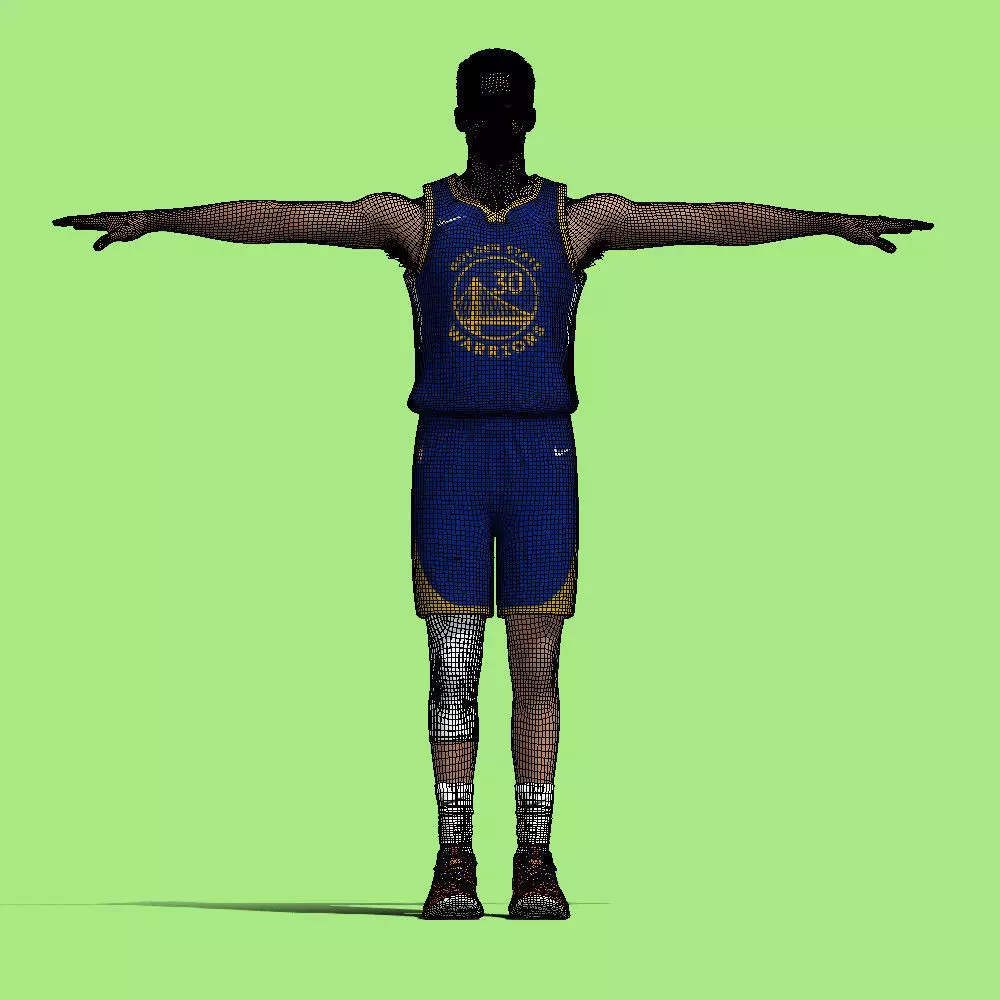 T-Pose Rigged Stephen Curry Golden State Warriors NBA 3D model_6