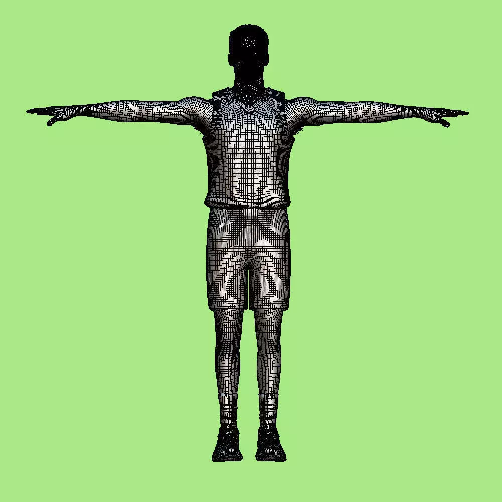 T-Pose Rigged Stephen Curry Golden State Warriors NBA 3D model_5