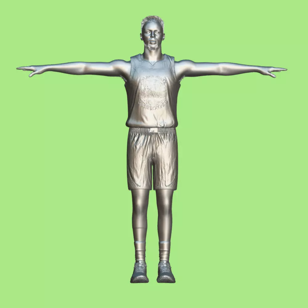 T-Pose Rigged Stephen Curry Golden State Warriors NBA 3D model_4