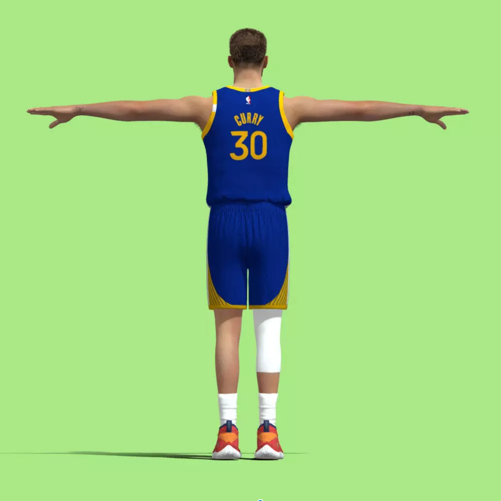 T-Pose Rigged Stephen Curry Golden State Warriors NBA 3D model_3