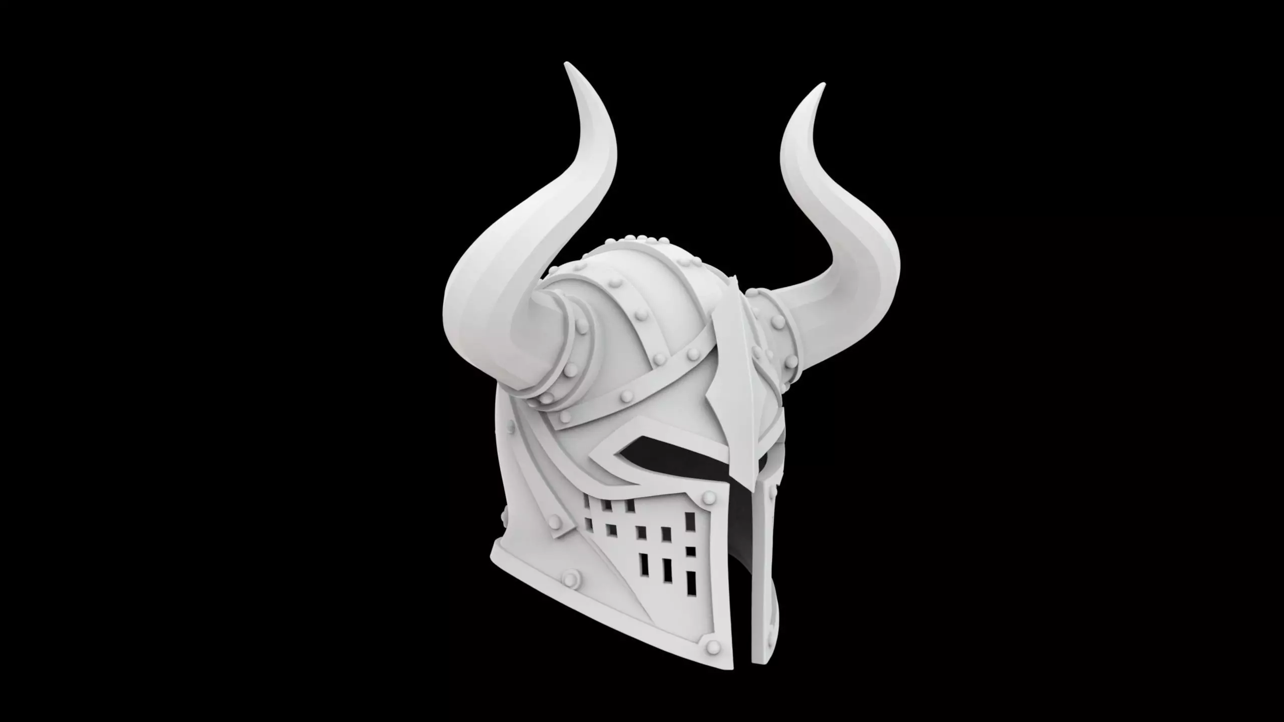 Demon Warlord Horned Helmet 3D Print Model 3D print model