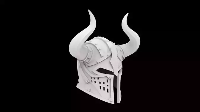 Demon Warlord Horned Helmet 3D Print Model