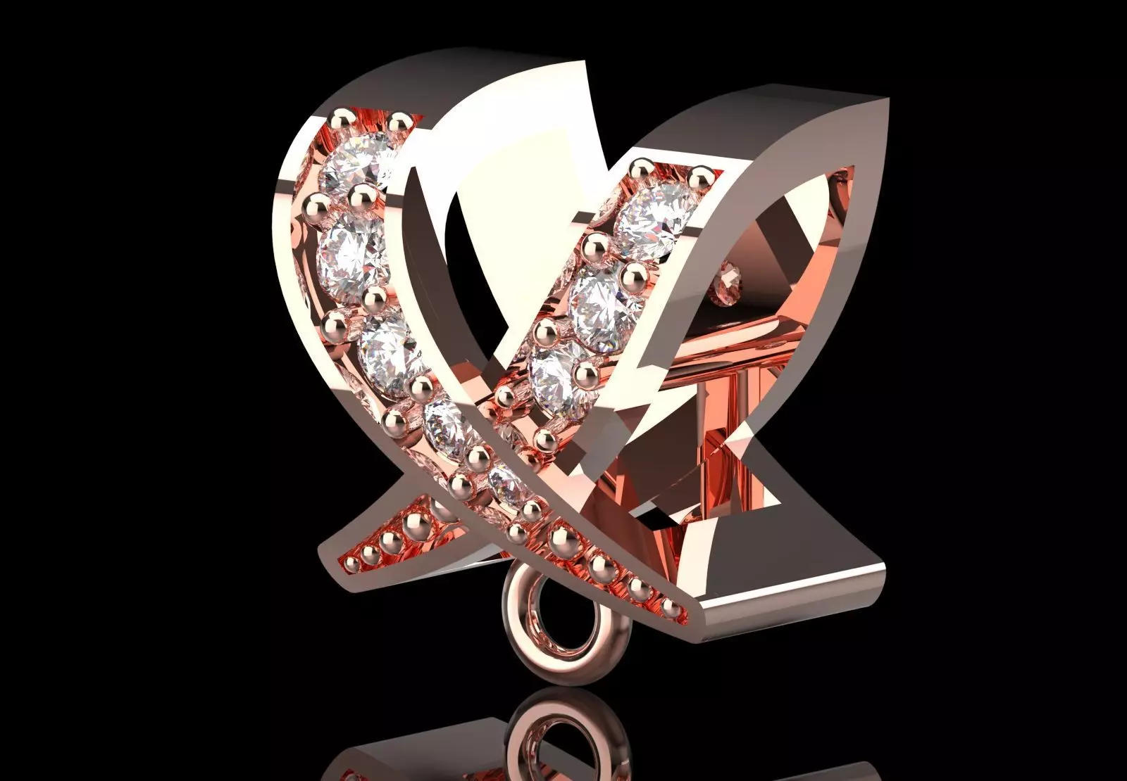 Bowtie Chain Link  Linear Shine and Secure Connection gl0022 3D print model_19