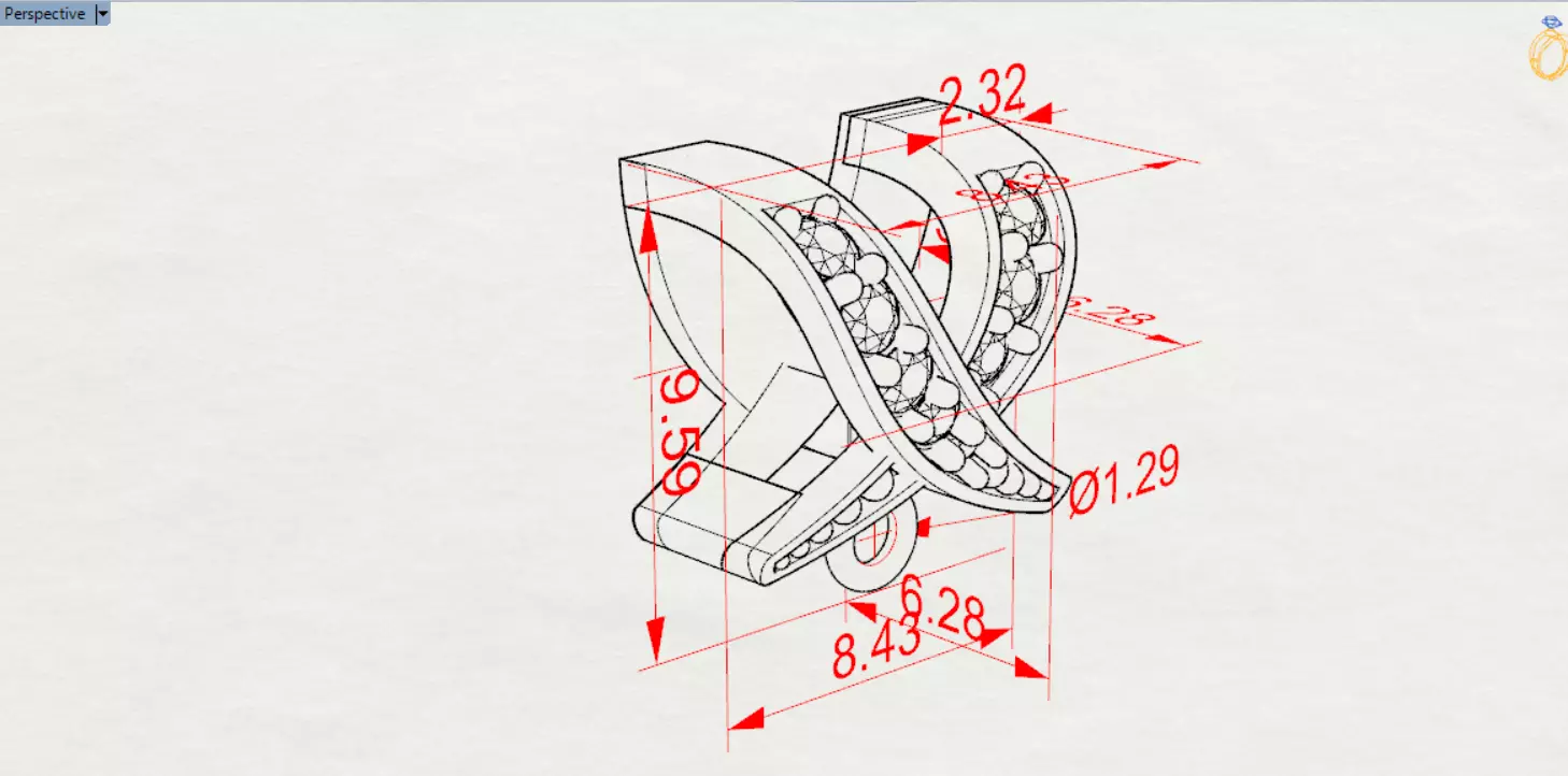 Bowtie Chain Link  Linear Shine and Secure Connection gl0022 3D print model_23