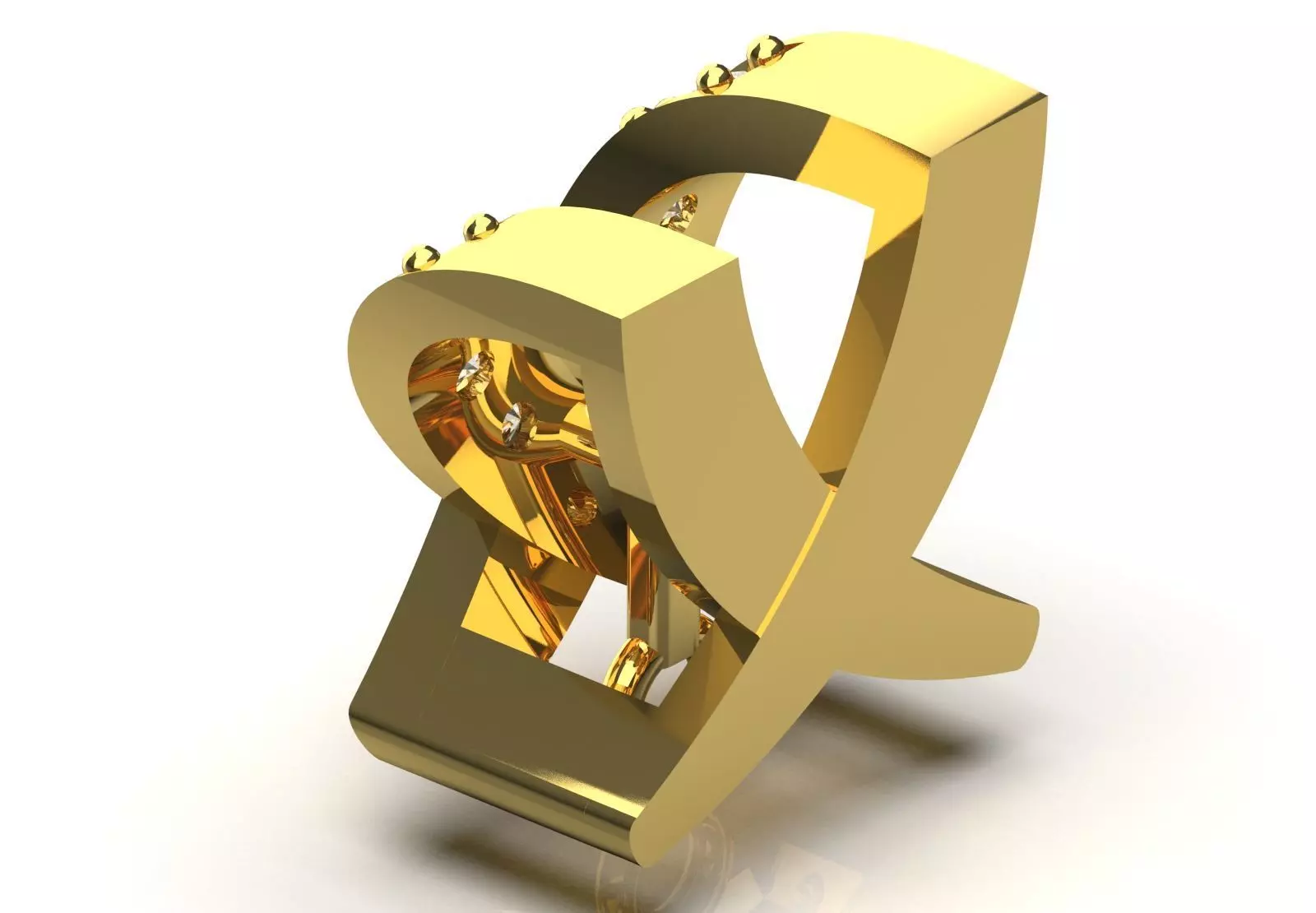 Bowtie Chain Link  Linear Shine and Secure Connection gl0022 3D print model_3