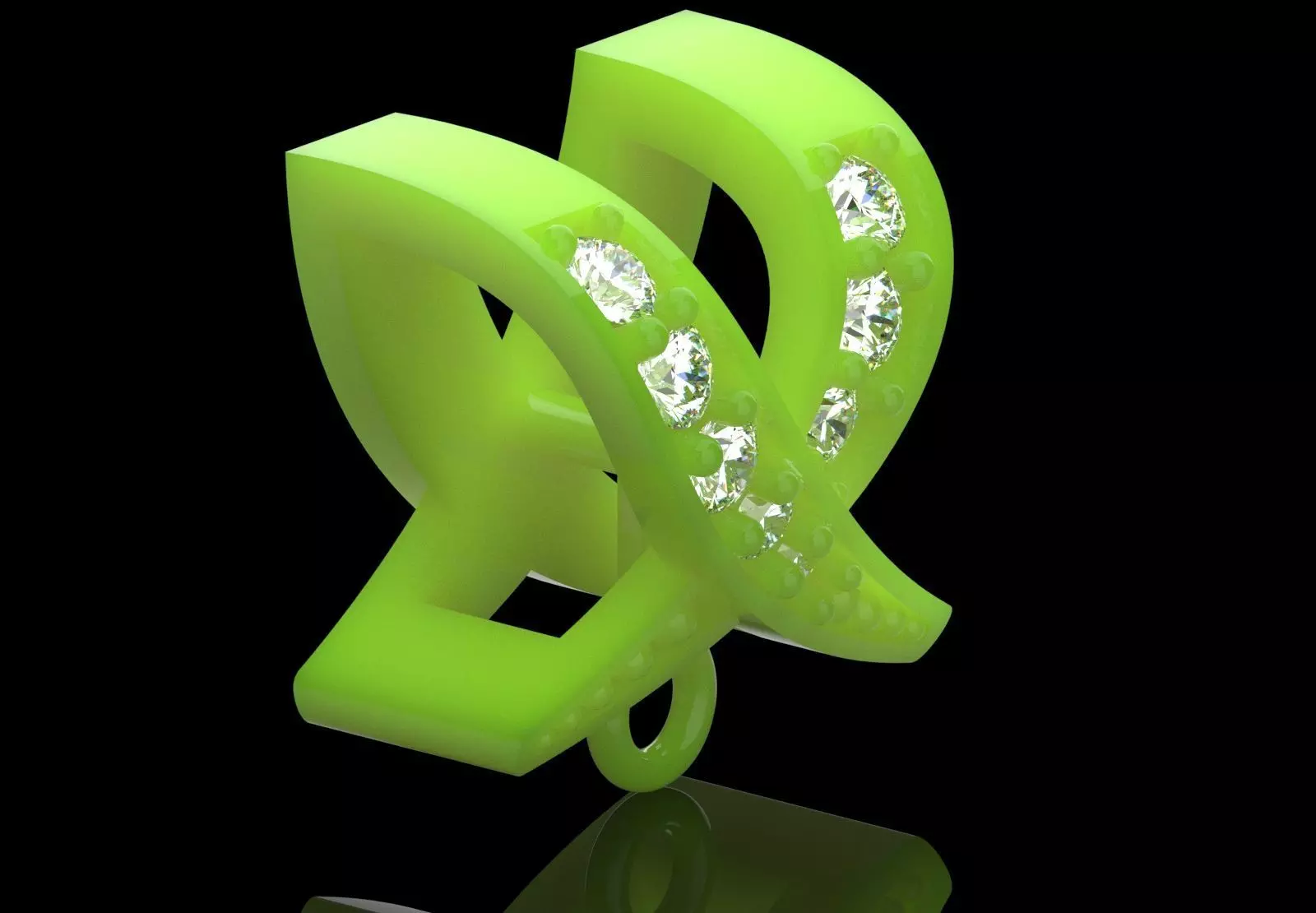 Bowtie Chain Link  Linear Shine and Secure Connection gl0022 3D print model_27