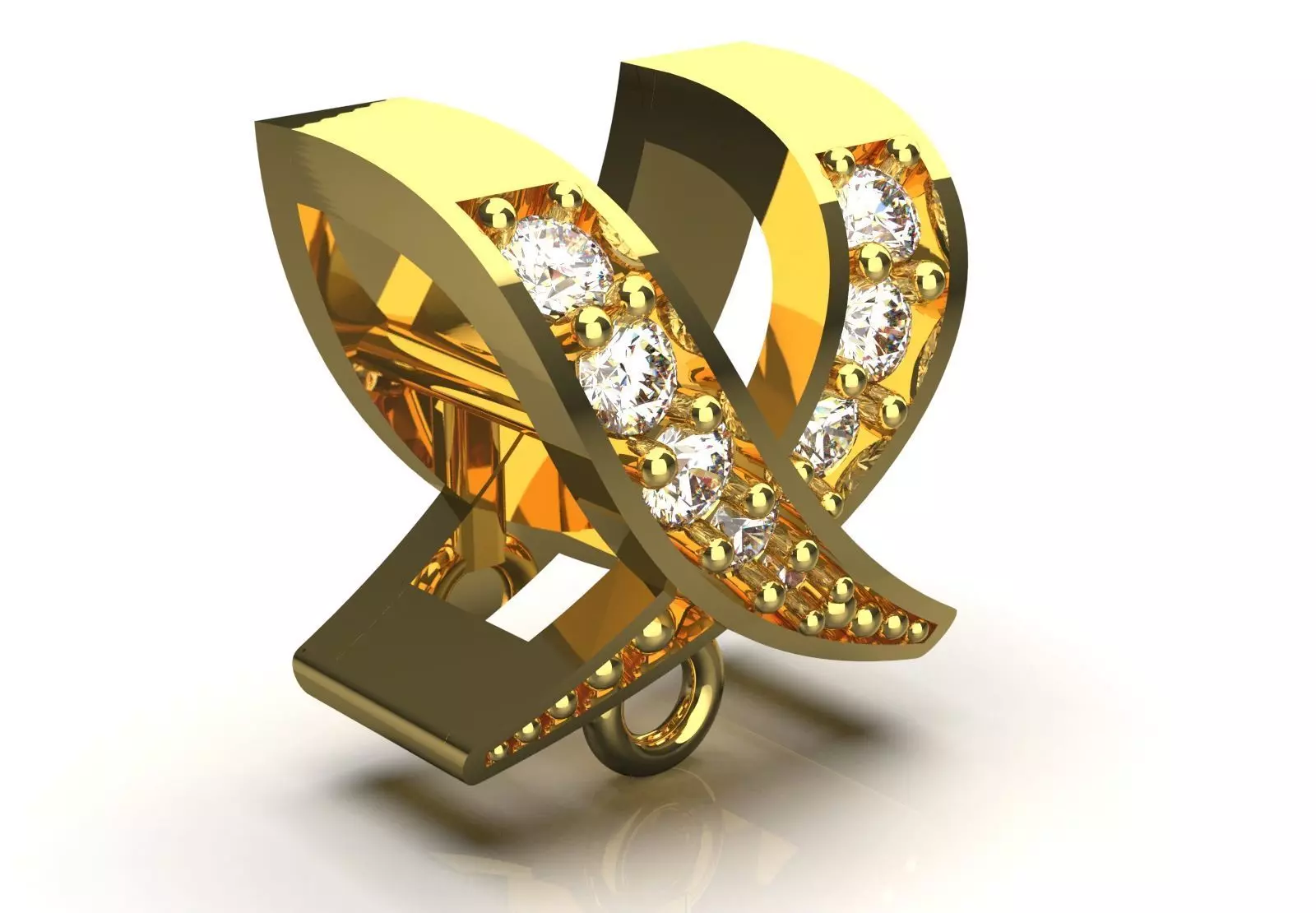 Bowtie Chain Link  Linear Shine and Secure Connection gl0022 3D print model_4