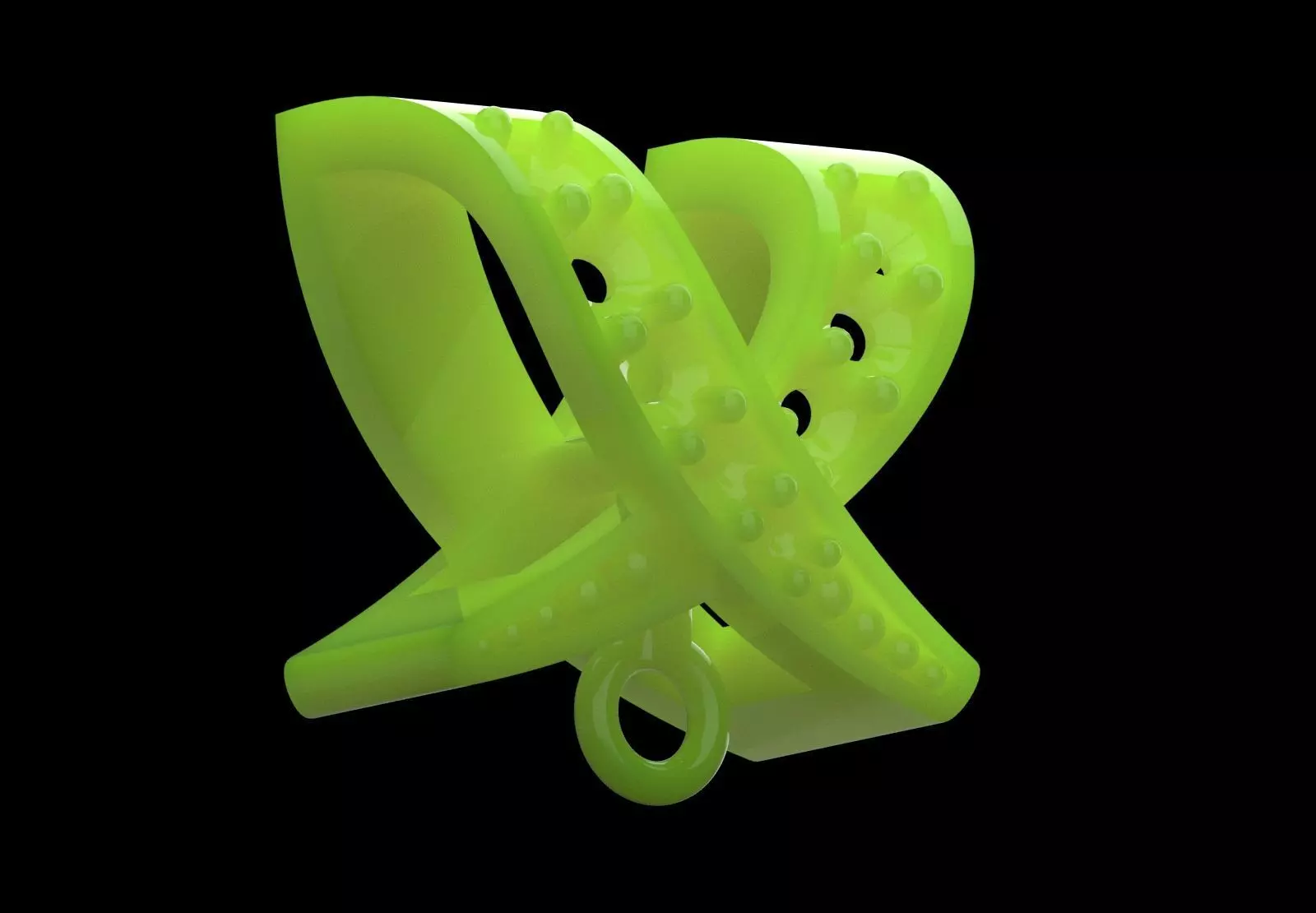 Bowtie Chain Link  Linear Shine and Secure Connection gl0022 3D print model_28