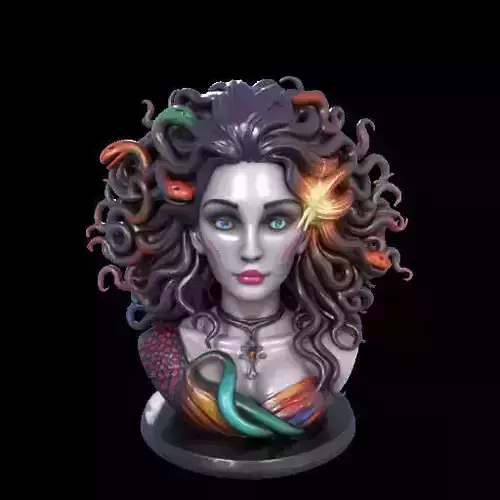 2043Medusa Gorgon Head 3D Model   magic