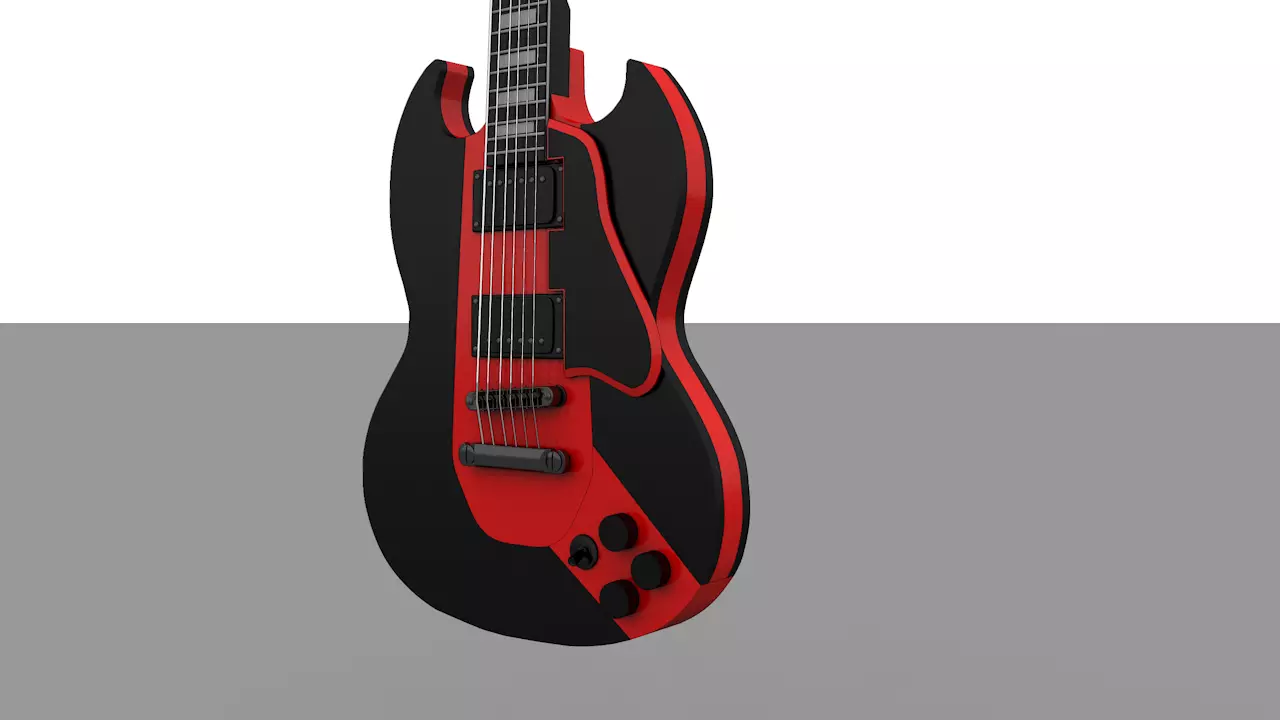 VORONOI GUITAR V2 APP SG diavoletto stl file  3D print model_3