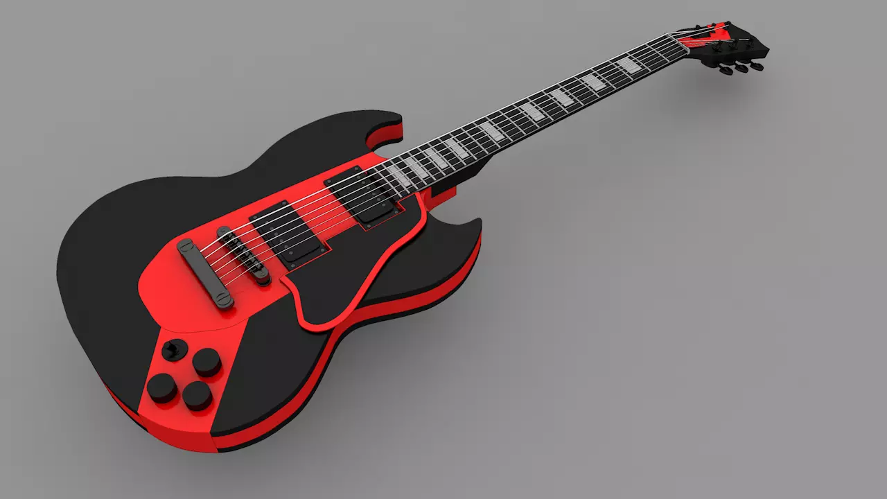 VORONOI GUITAR V2 APP SG diavoletto stl file  3D print model_0