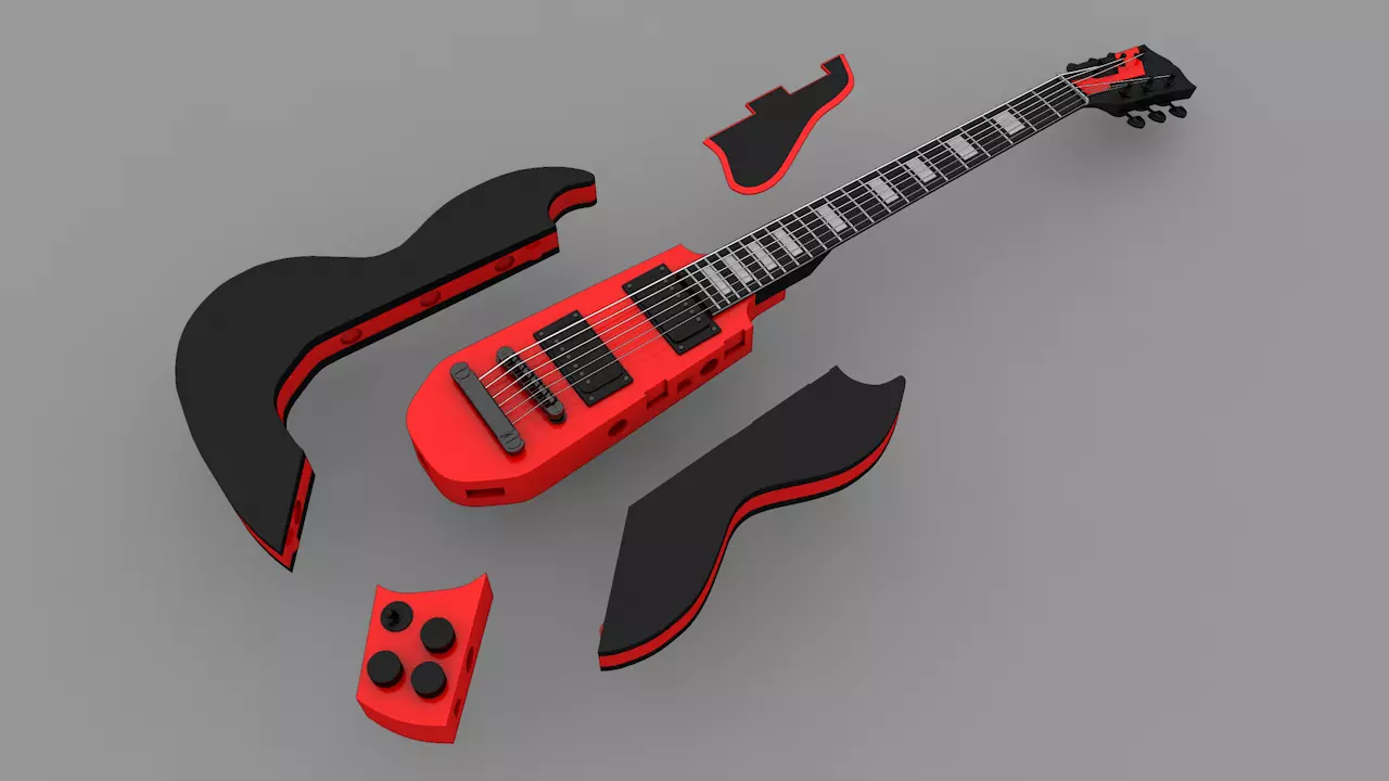 VORONOI GUITAR V2 APP SG diavoletto stl file  3D print model_6
