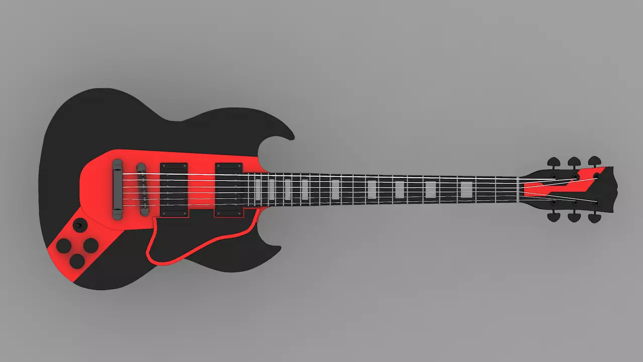 VORONOI GUITAR V2 APP SG diavoletto stl file  3D print model_2