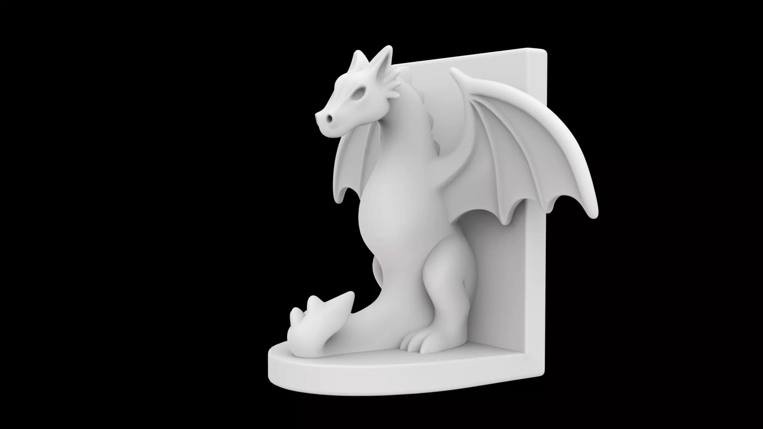 Dragon Guard Bookend Mythical Book Support 3D print model_3