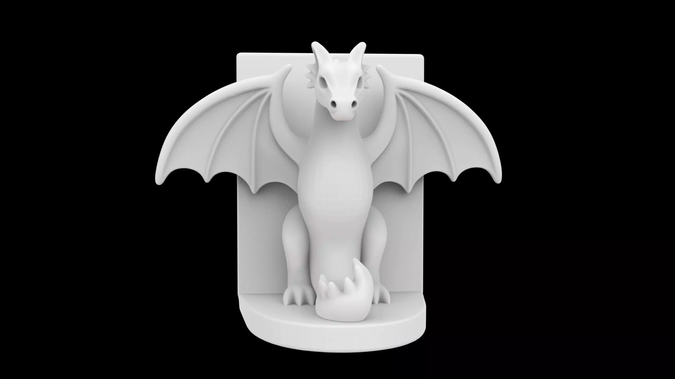 Dragon Guard Bookend Mythical Book Support 3D print model_2