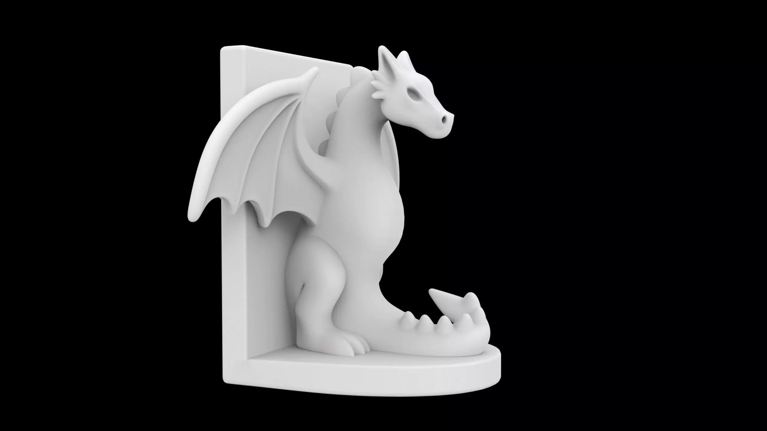 Dragon Guard Bookend Mythical Book Support 3D print model_0