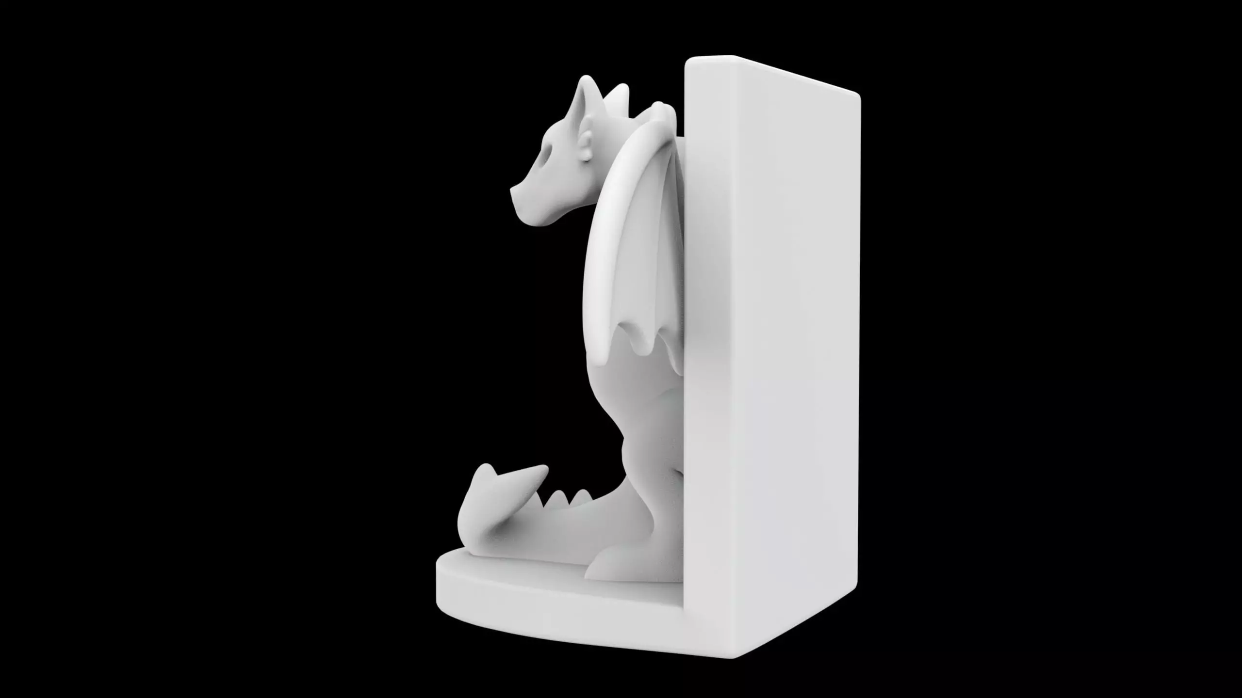 Dragon Guard Bookend Mythical Book Support 3D print model_4