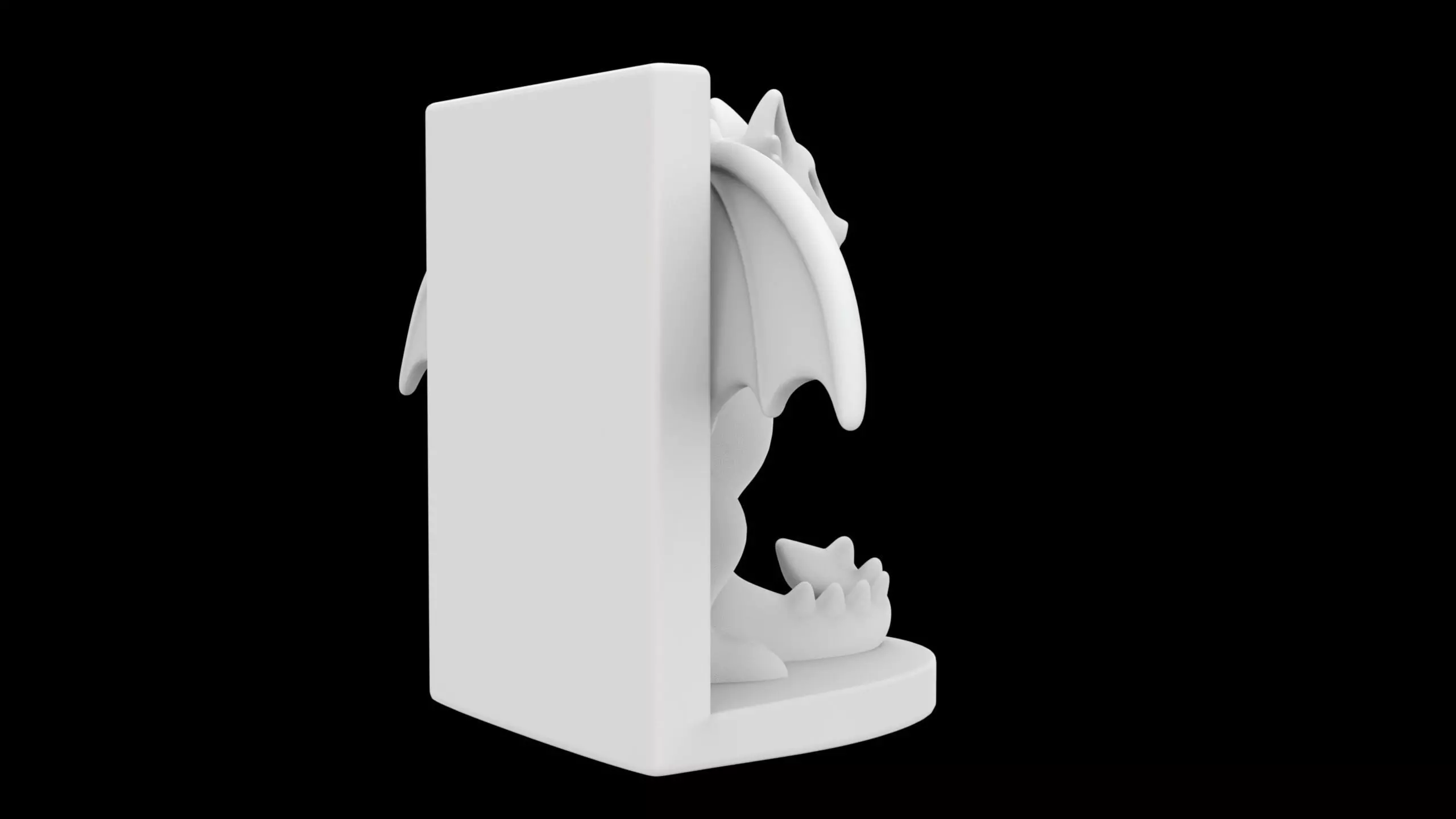 Dragon Guard Bookend Mythical Book Support 3D print model_1