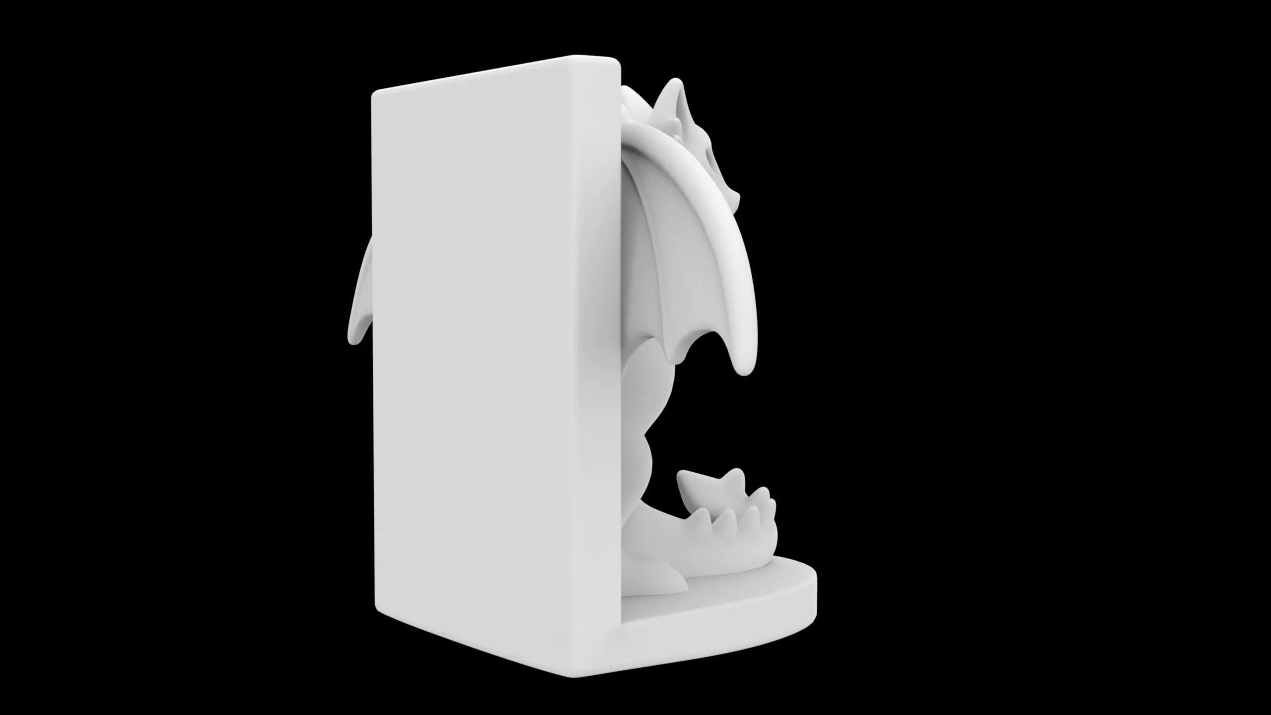 Dragon Guard Bookend Mythical Book Support 3D print model_6