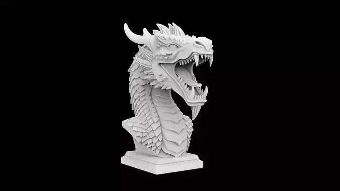 Dragon Guardian Bust 3D Print Model
