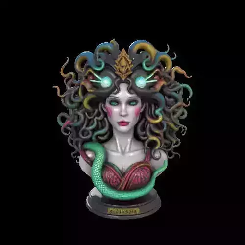 2044Medusa Gorgon Head 3D Model  magic