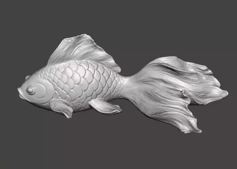 REALISTIC GOLDFISH SCULPTURE FIGURE MODEL PET STATUE 3D print model_4