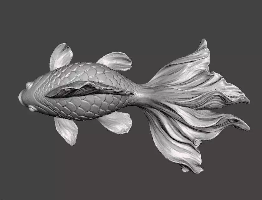 REALISTIC GOLDFISH SCULPTURE FIGURE MODEL PET STATUE 3D print model_5