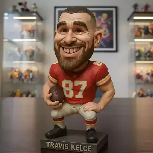 Travis Kelce funny - bobblehead chibi - statue - decor 3D print model