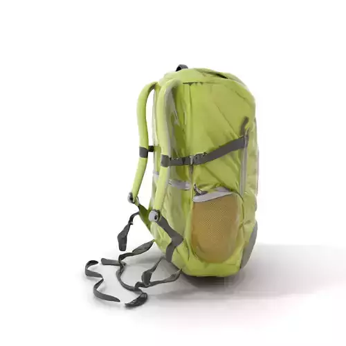 Green Adventure Backpack model pack Low-poly 3D model