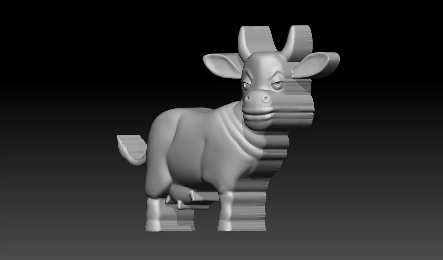 Cow Relief  3D Printable Model 3D print model_4