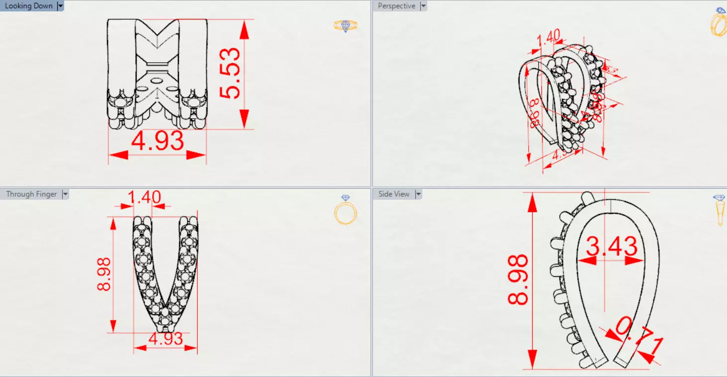 Bow Chain Link  Linear Sparkle and Secure Connection gl0023 3D print model_22