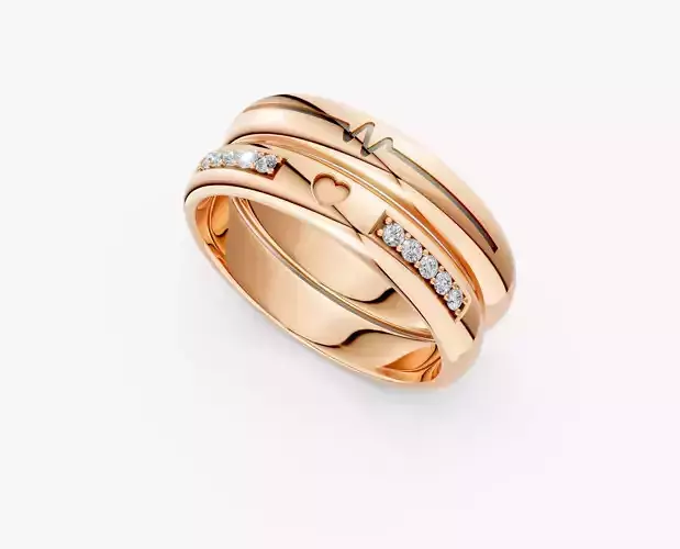 COUPLE RING HEART DESIGN-ZDR0179