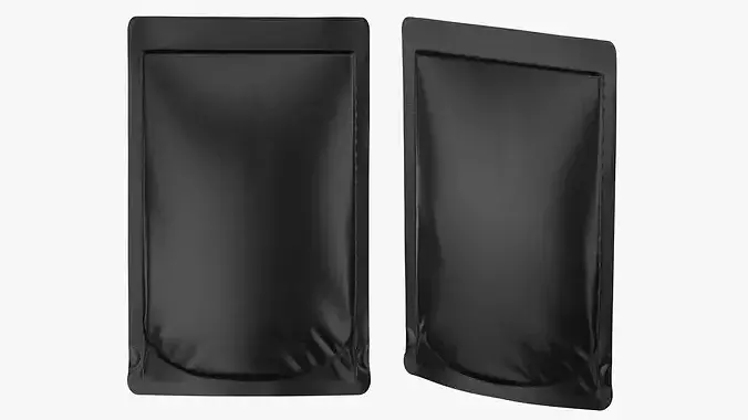 Matte Black Stand-Up Pouch Doypack Mockup