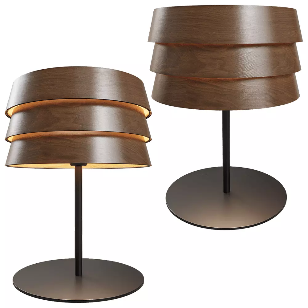 Layered Wood Modern Table Lamp Low-poly 3D model