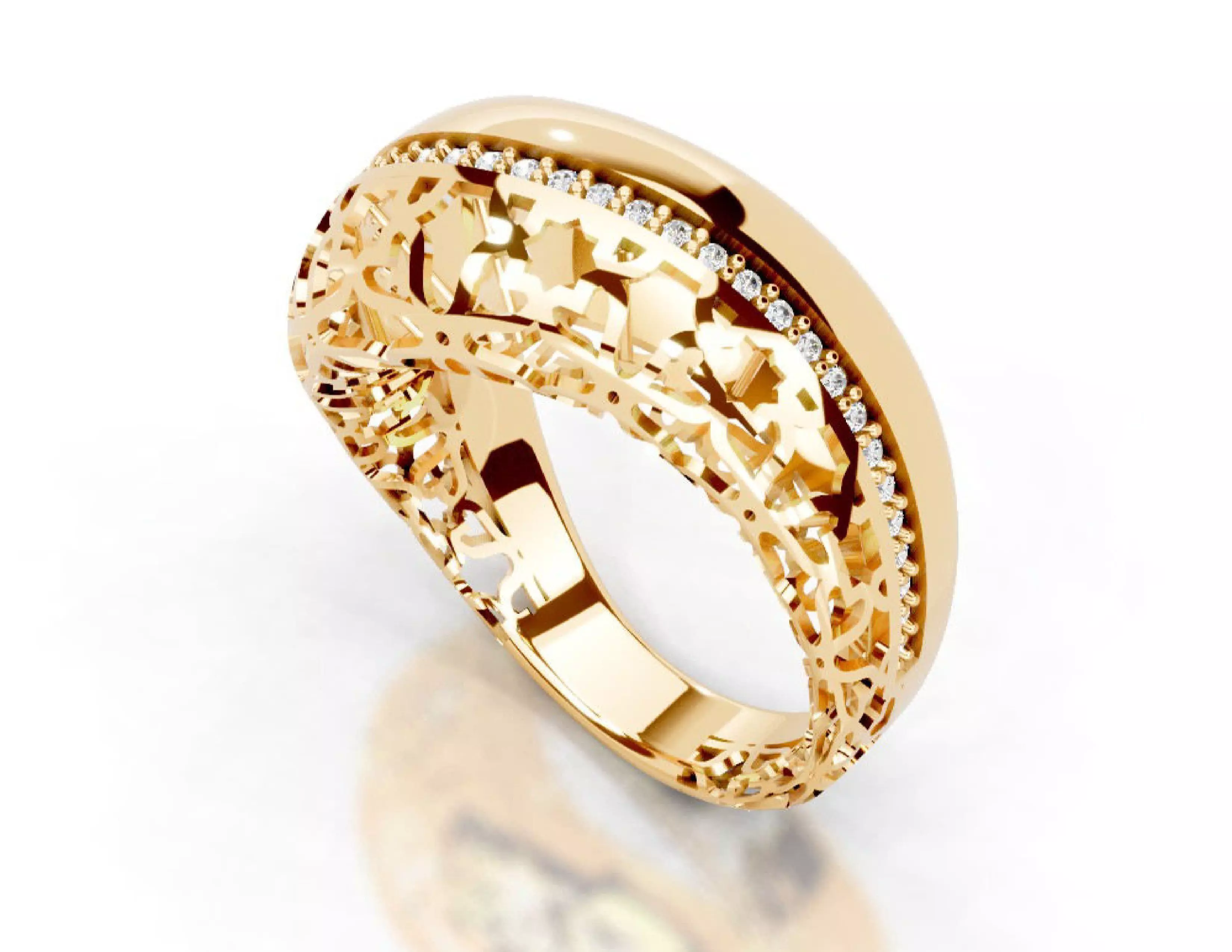 Turkey Style Gold Ring 3DM STL Files 3D print model 3D print model_25