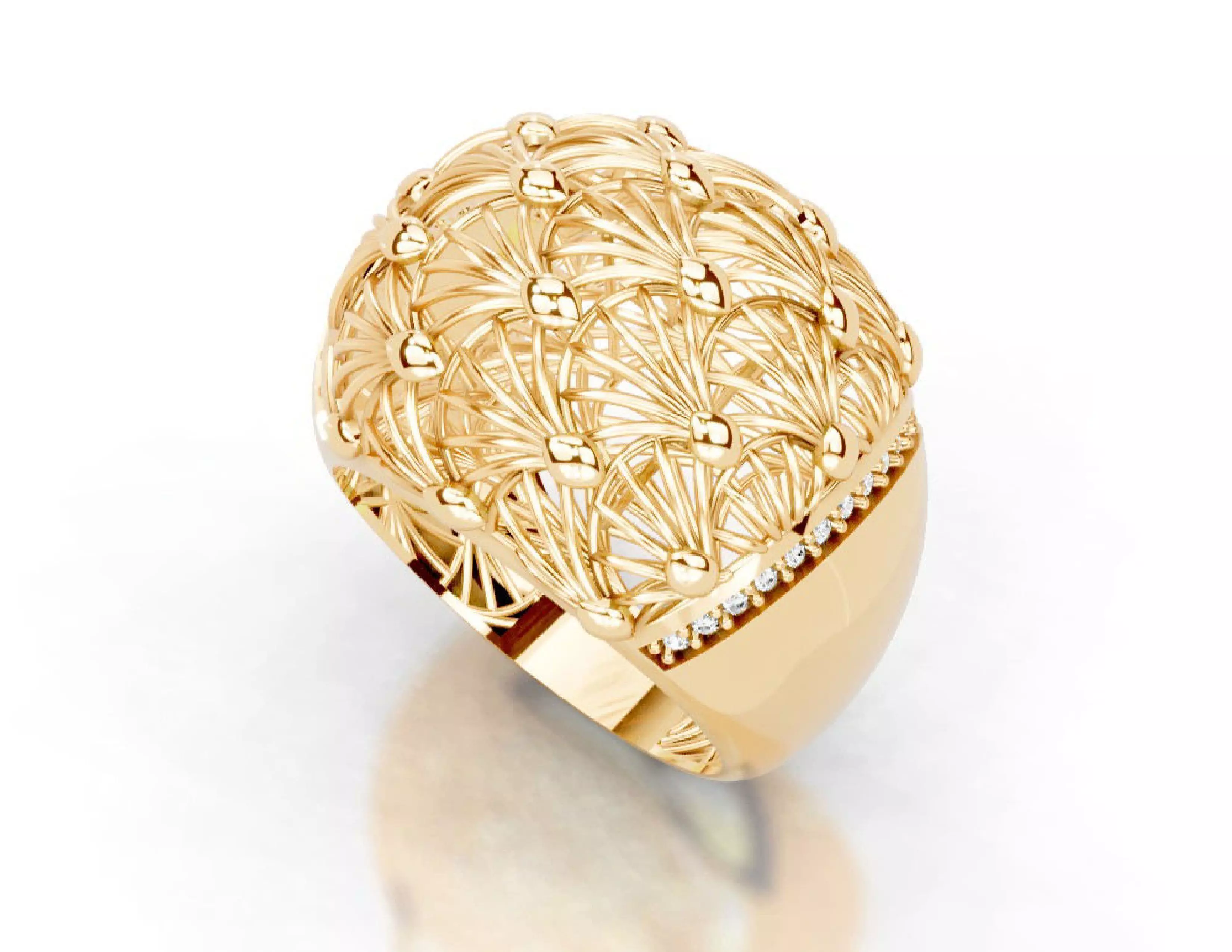 Turkey Style Gold Ring 3DM STL Files 3D print model 3D print model_21
