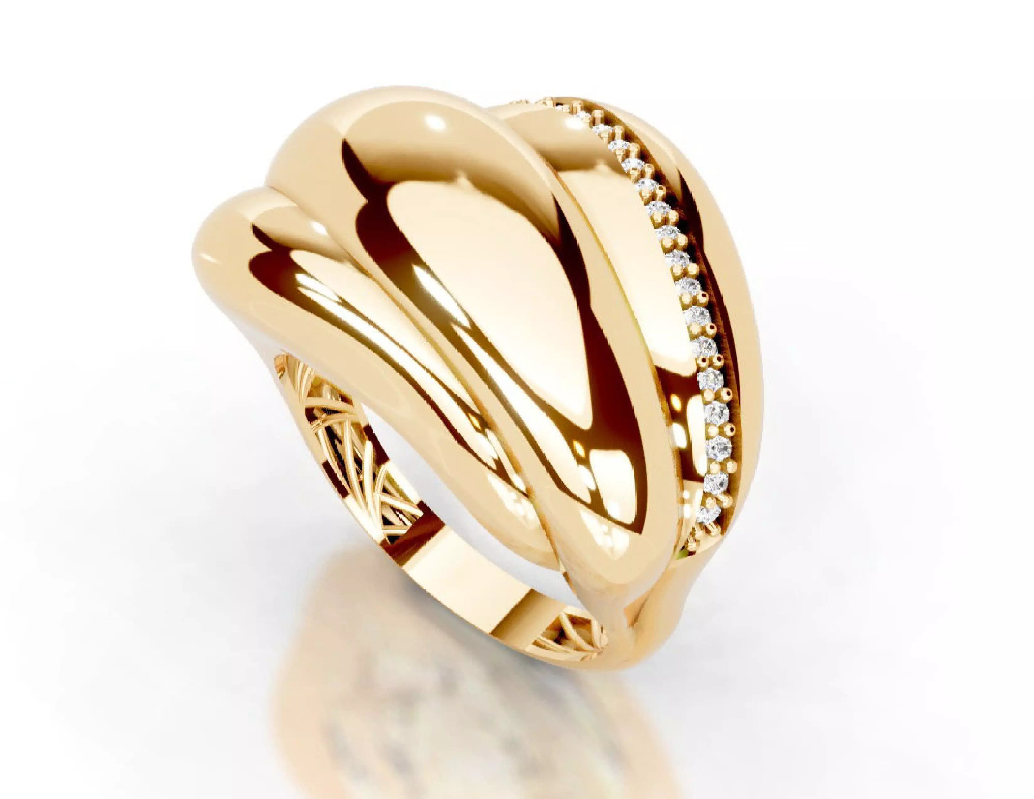 Turkey Style Gold Ring 3DM STL Files 3D print model 3D print model_12